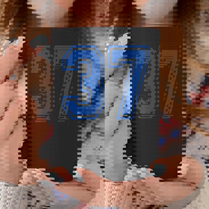 番号37インチ ブルー コーヒーマグ 面白い贈り物