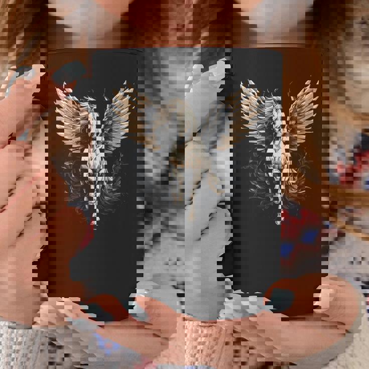 白いペガサス 大きな白い翼 面白いグラフィックtシャツ コーヒーマグ 面白い贈り物