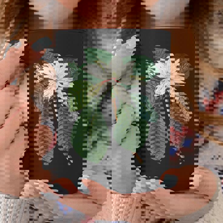白モクレン花 ボタニカルアート コーヒーマグ 面白い贈り物