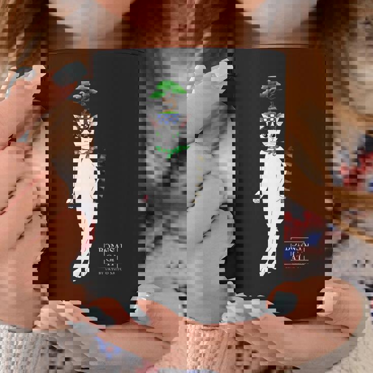 盆栽ねこ 頭に松の盆栽を乗せたハチワレ猫 コーヒーマグ 面白い贈り物