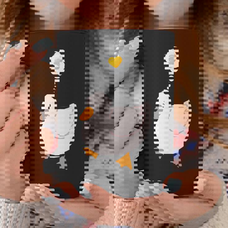 目玉焼きのハートがかわいいアヒル好きのデザイン。 コーヒーマグ 面白い贈り物