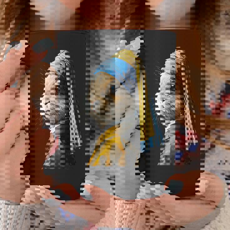 真珠の耳飾りのウサギ コーヒーマグ 面白い贈り物