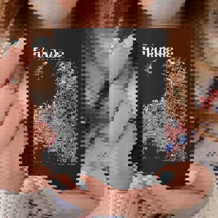 福岡ジャパン クラシック シティ マップ グラフィック コーヒーマグ 面白い贈り物