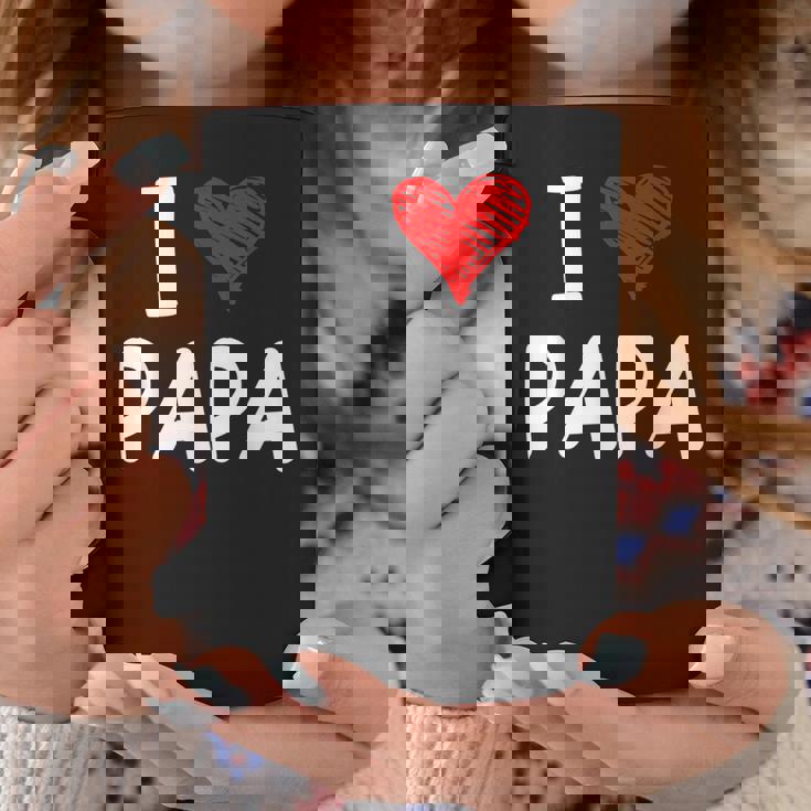 私はパパ 最高 お父さん 父 息子 娘 衣装 ハートが大好きです I Love Papa コーヒーマグ 面白い贈り物
