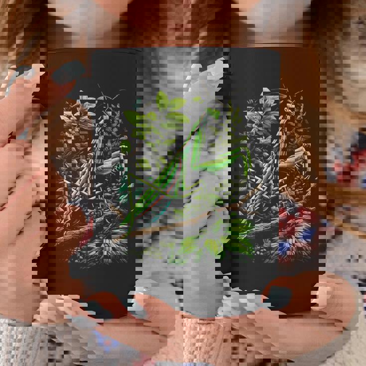 節足動物崇拝者 謎めいたカマキリ 水彩インク コーヒーマグ 面白い贈り物