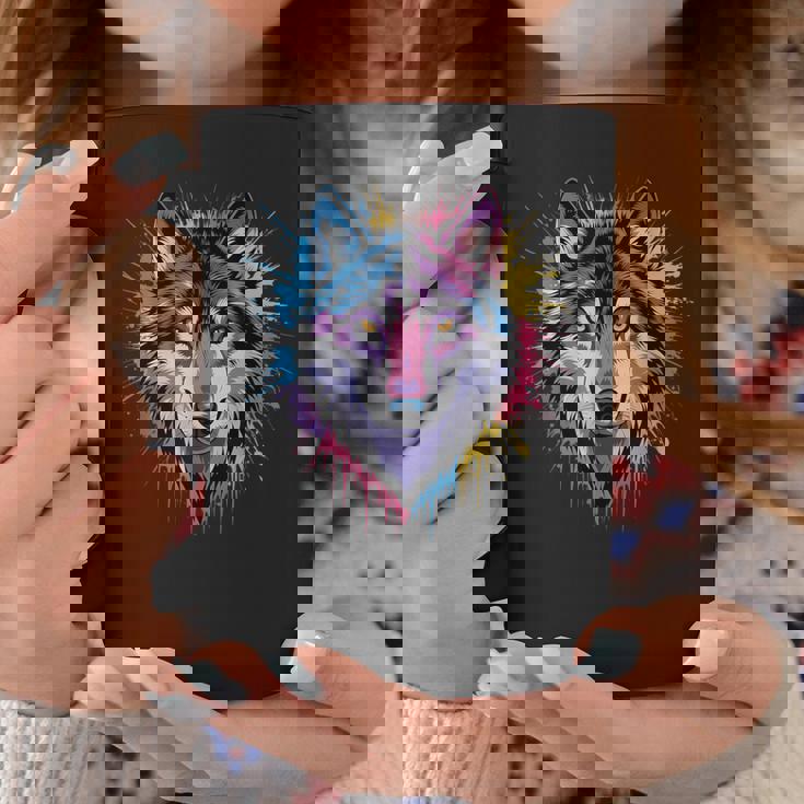 素晴らしいオオカミの頭の色彩。 コーヒーマグ 面白い贈り物