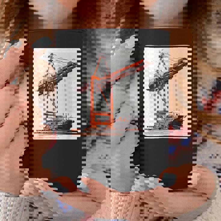 素晴らしいポートクレーン コンテナ船コスチューム コーヒーマグ 面白い贈り物