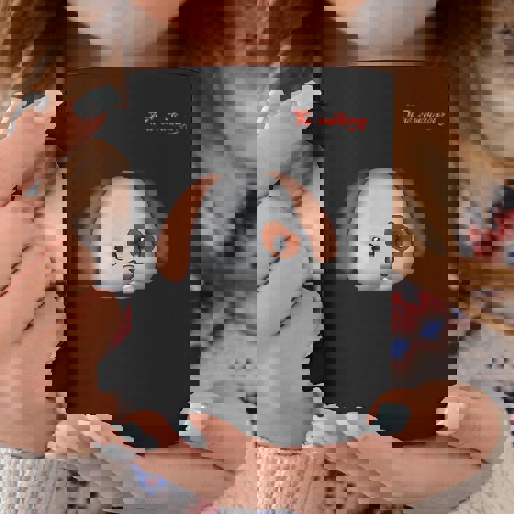 絵文字しかめっ面の怒った犬の顔 コーヒーマグ 面白い贈り物