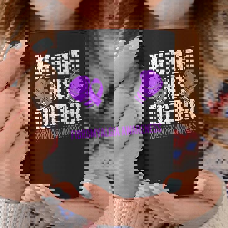 線維筋痛症啓発 パープルリボン We Fightonly Together コーヒーマグ 面白い贈り物