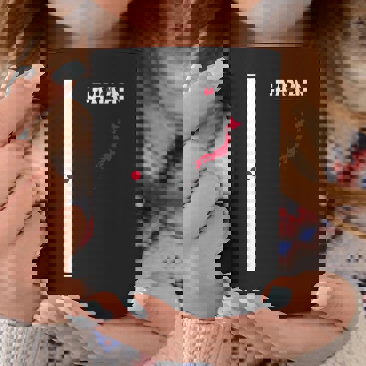 縦型日本国旗、文字「Japan」&シルエットマップ コーヒーマグ 面白い贈り物