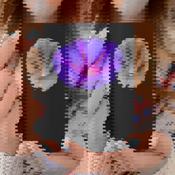 美しいパープルカラーの朝顔フラワーカットアウト コーヒーマグ 面白い贈り物