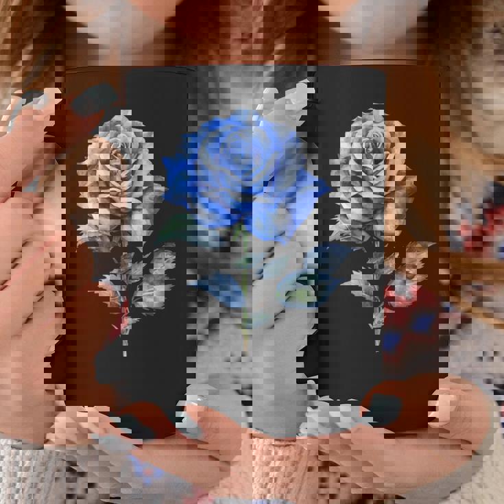 美しいブルーローズフローラルブルーフラワー コーヒーマグ 面白い贈り物