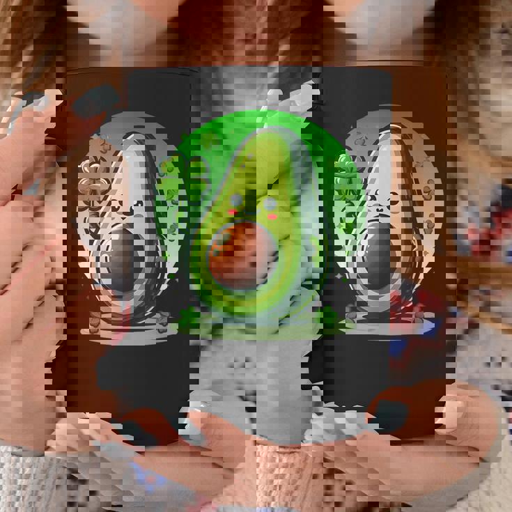 聖パトリックの日 アボカド 幸運の四つ葉のクローバー コーヒーマグ 面白い贈り物