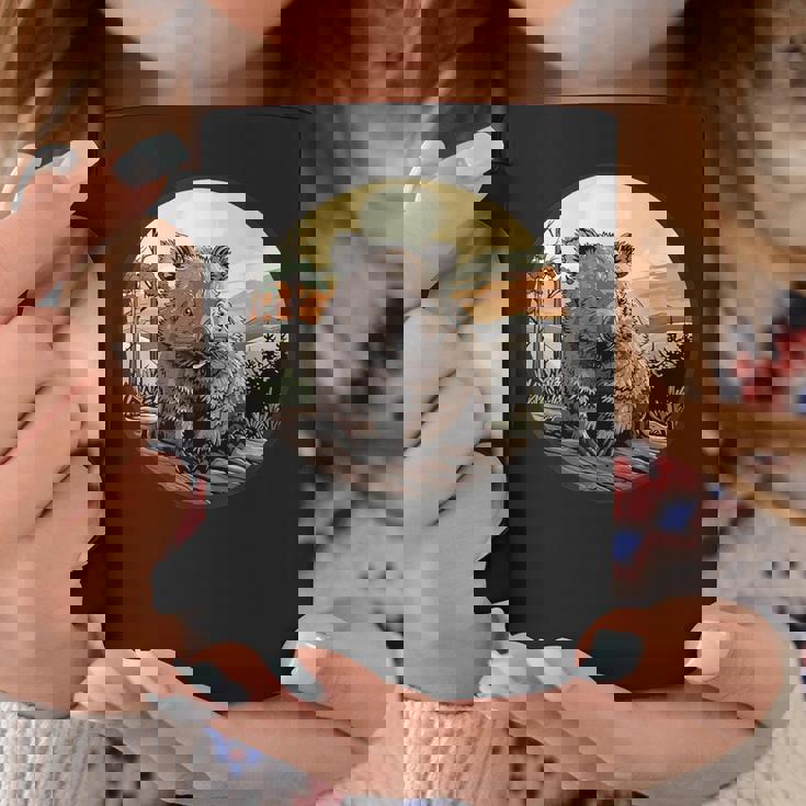 自然の中のウォンバット、ウォンバット コーヒーマグ 面白い贈り物