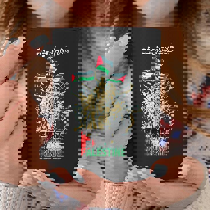 自由パレスチナガザパレスチナ国旗 アラビア語 コーヒーマグ 面白い贈り物