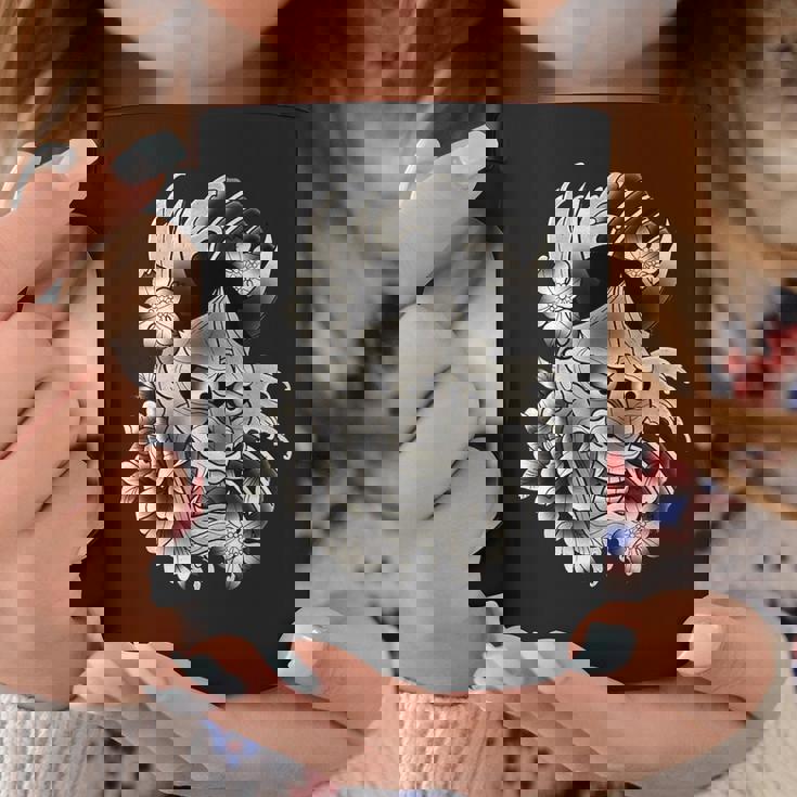 般若マスク 日本語 タトゥー フラッシュ コーヒーマグ 面白い贈り物