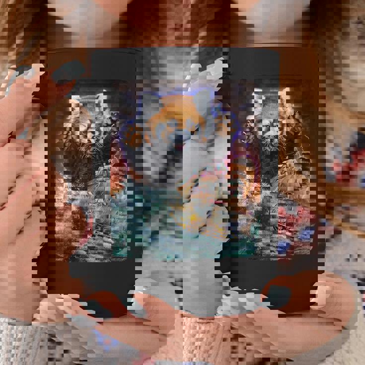 船を襲う レッサーパンダ 海 雷 嵐 コーヒーマグ 面白い贈り物