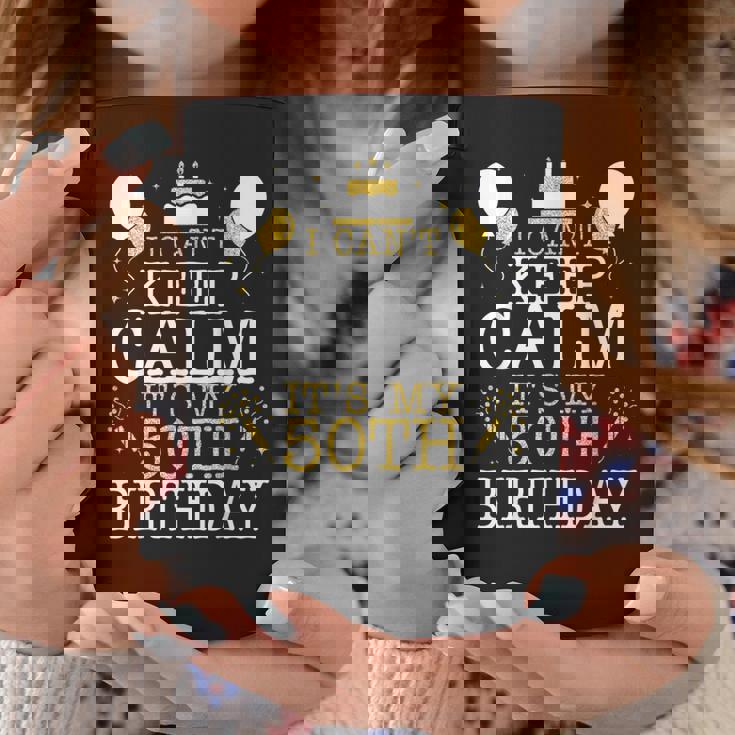 花火とケーキ I Can't Keep Calm It's My 50Th Birthday コーヒーマグ 面白い贈り物