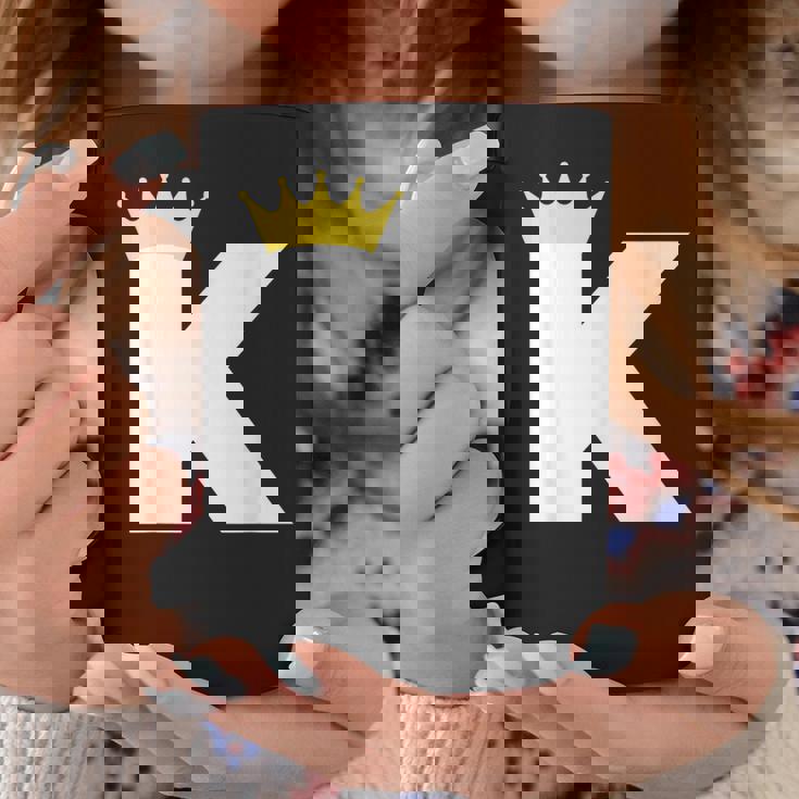 英文字 K 大文字 アルファベット モノグラム イニシャル キング クイーン クラウン コーヒーマグ 面白い贈り物
