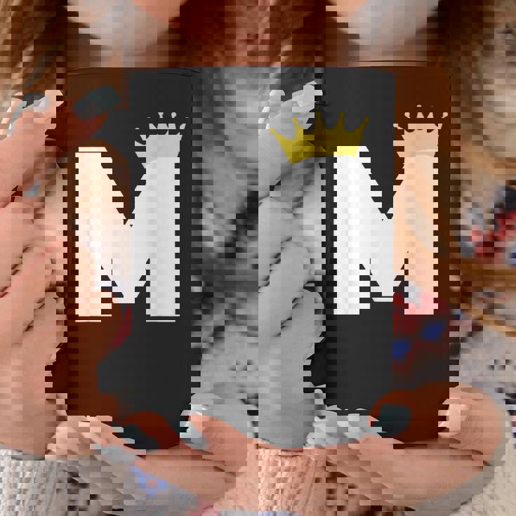 英文字 M 大文字 アルファベット モノグラム イニシャル キング クイーン クラウン コーヒーマグ 面白い贈り物