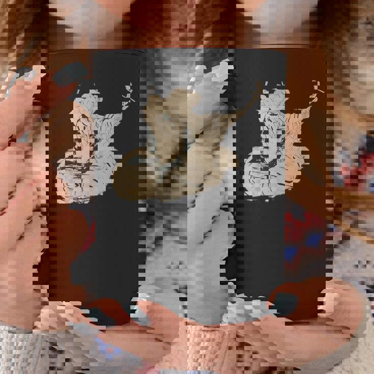 葛飾北斎作 三味線と座る女 コーヒーマグ 面白い贈り物