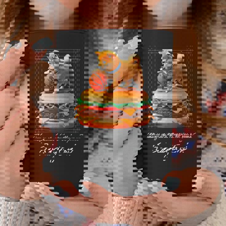 豆しば バスケットボール 豆柴 可愛い おしゃれ 面白い 動物 スポーツ 英字 ハンバーガー 犬 日本犬 柴犬 コーヒーマグ 面白い贈り物