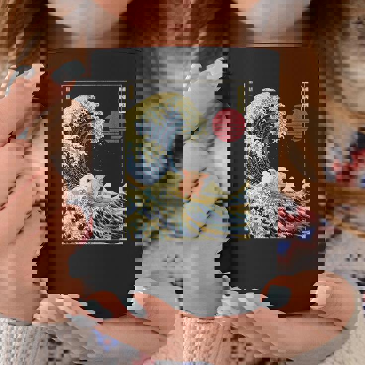 豚 神奈川 波 おもしろ サーフ 動物 コーヒーマグ 面白い贈り物