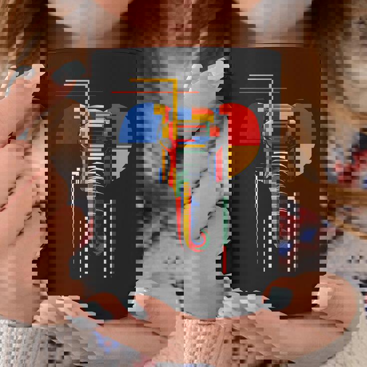 象 抽象 動物 アート 幾何学模様 グラフィック 象 コーヒーマグ 面白い贈り物