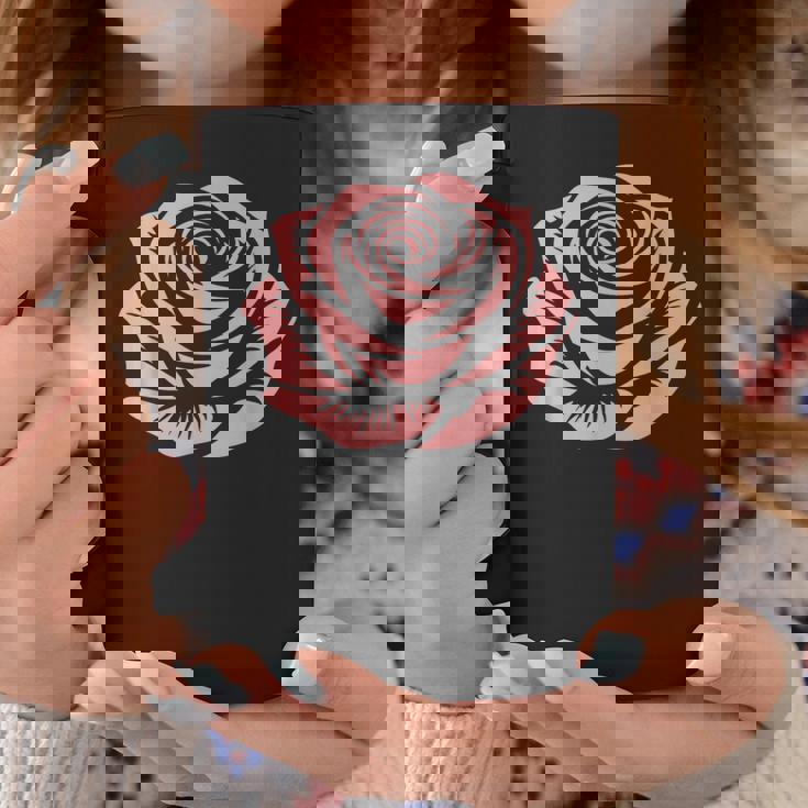 赤 バラ 花 バラの頭 庭 夏 Rose Red Flower Roses コーヒーマグ 面白い贈り物