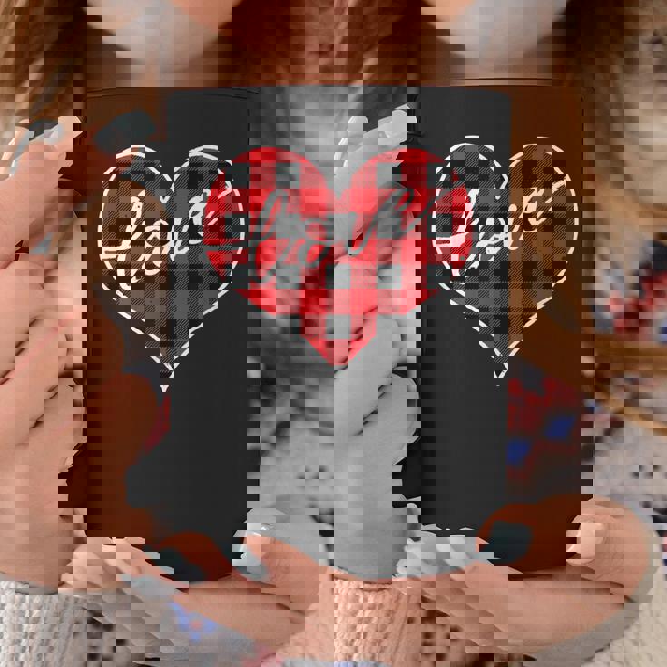赤黒チェックハート「Love」 コーヒーマグ 面白い贈り物