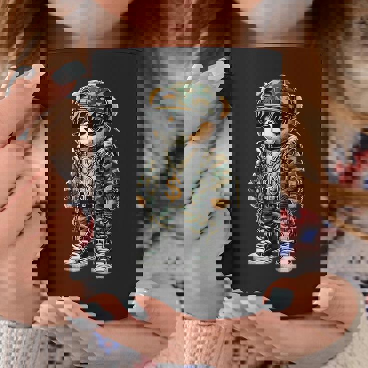 迷彩 ヒップホップ テディベア 迷彩 コーヒーマグ 面白い贈り物