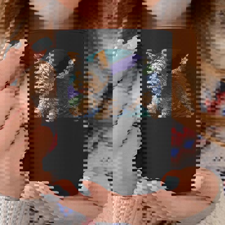 遊び心のあるヨークシャーテリア犬 ポップアート 誇り高きヨーキーオーナーズ コーヒーマグ 面白い贈り物