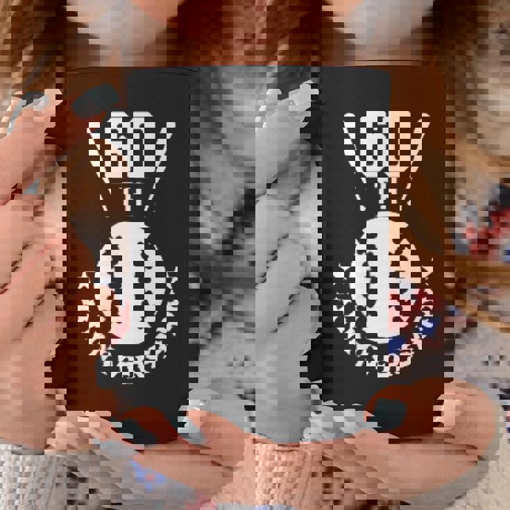 還暦祝い＆野球ファン向けプレゼント ワンポイント ゼッケン60 かっこいい【両面プリント】 コーヒーマグ 面白い贈り物