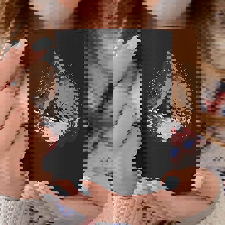 野生動物 自然 ハイキング ハイカー 森林 反射 山 コーヒーマグ 面白い贈り物