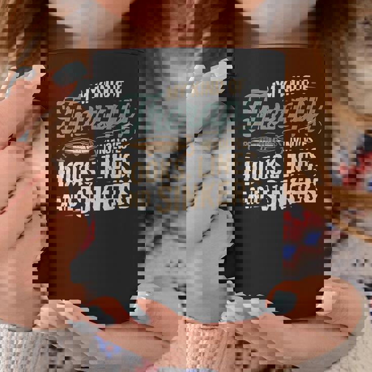 釣り My Kind Of Therapy フック ライン シンカー おもしろいことわざ コーヒーマグ 面白い贈り物