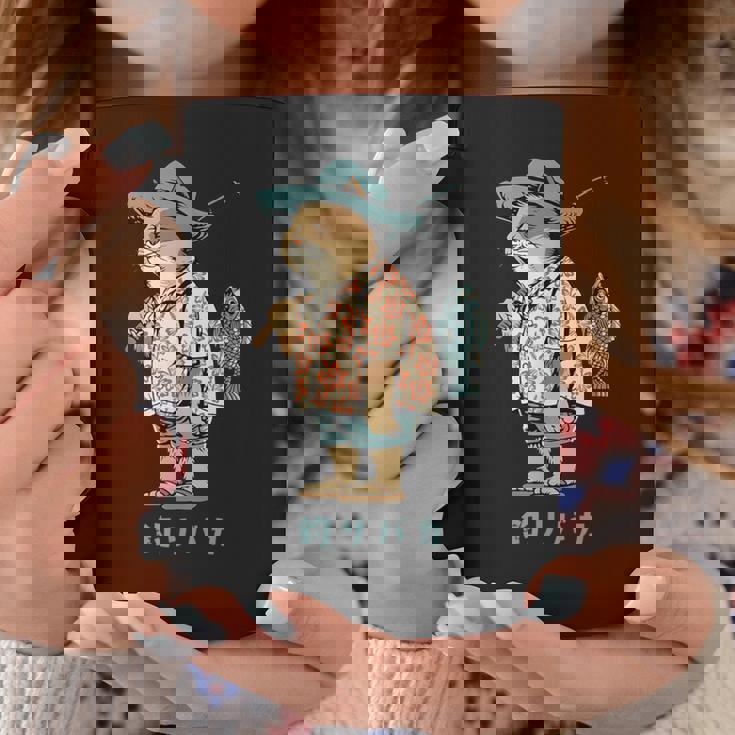 釣りバカ 釣り 猫 釣りおじさん 釣りガール 釣りボーイ 釣り好き かわいい おしゃれ おもしろ イラスト コーヒーマグ 面白い贈り物