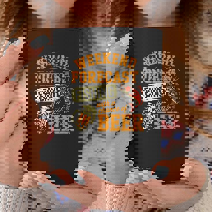 釣り人のための面白い釣りとビールの週末予報 コーヒーマグ 面白い贈り物