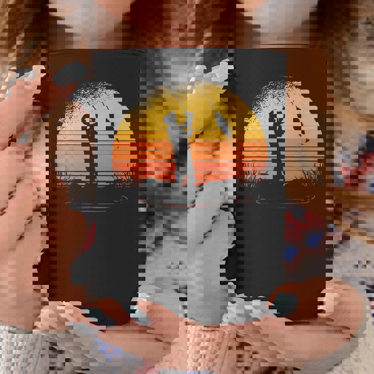 釣り人日没漁師釣り竿 コーヒーマグ 面白い贈り物