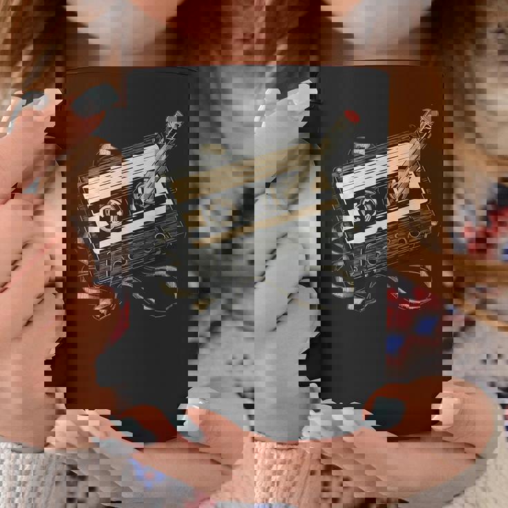 鉛筆巻き戻し付きレトロカセットテープ コーヒーマグ 面白い贈り物