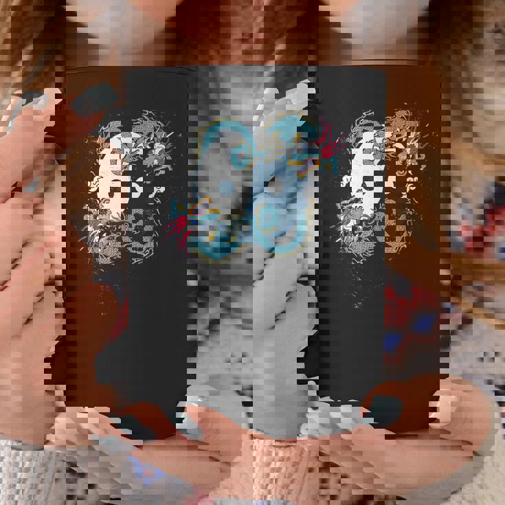 陰陽 太極竜デザイン 瞑想用 太極拳 コーヒーマグ 面白い贈り物