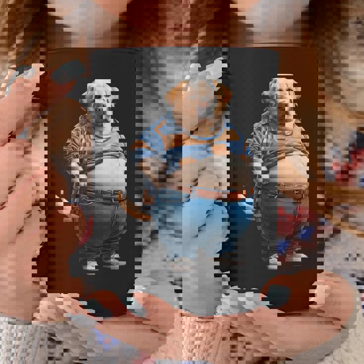 陽気なチャンキーラブラドールレトリバーtシャツ 太った犬愛好家向け コーヒーマグ 面白い贈り物