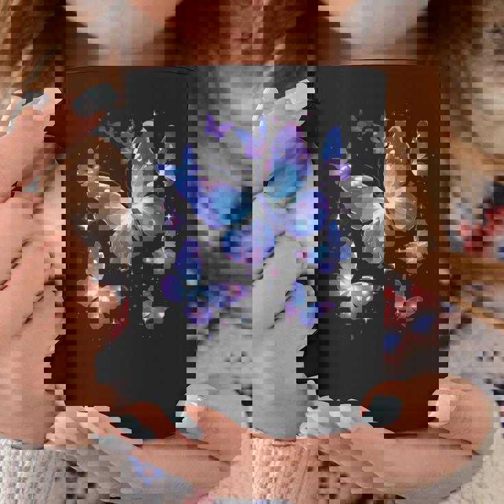 青と紫の模様の蝶たち 昆虫プリント コーヒーマグ 面白い贈り物