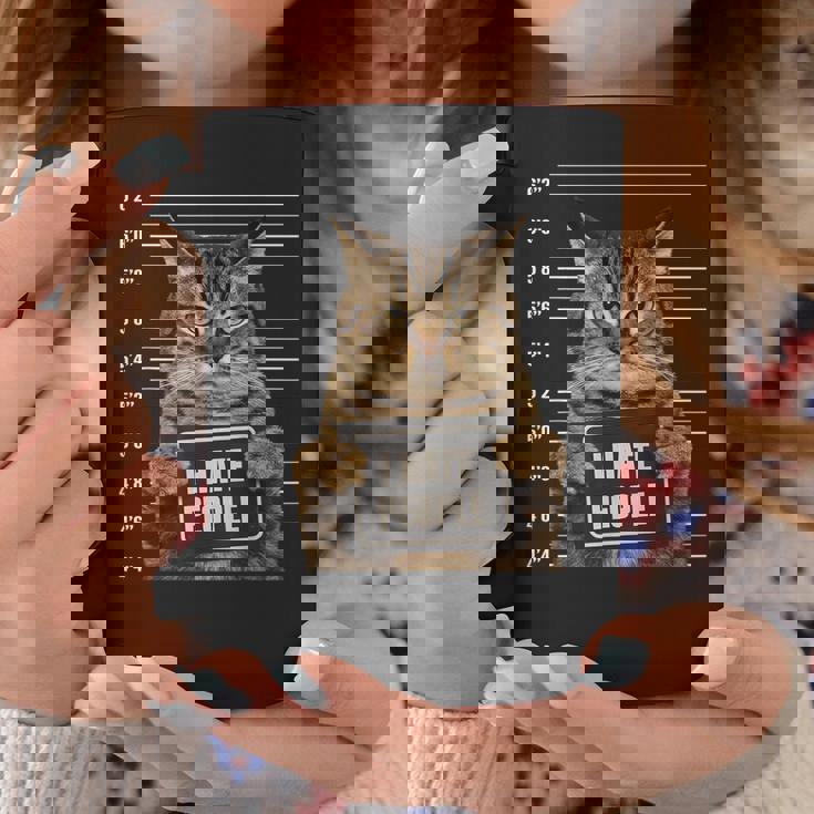 面白い 逮捕された犯罪者猫 マグショット I Hate People Cat Lover コーヒーマグ 面白い贈り物