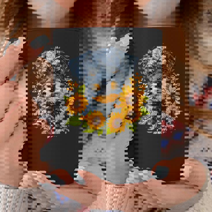 面白いtシャツ シュナウザー ひまわり イヌ メンズ 好き グッズ かわいい おもしろ 面白い 服 ネタ コーヒーマグ 面白い贈り物