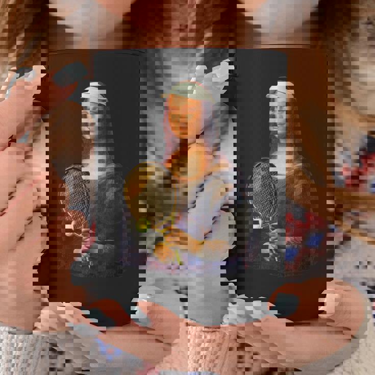 面白いtシャツ テニス モナリザ おもしろ 服 ネタ メンズ テニス部 おもしろグッズ 大人 子供 コーヒーマグ 面白い贈り物