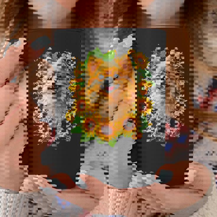 面白いtシャツ ポメラニアン ひまわり わんこ メンズ 犬好き グッズ かわいい おもしろ 面白い 服 ネタ コーヒーマグ 面白い贈り物