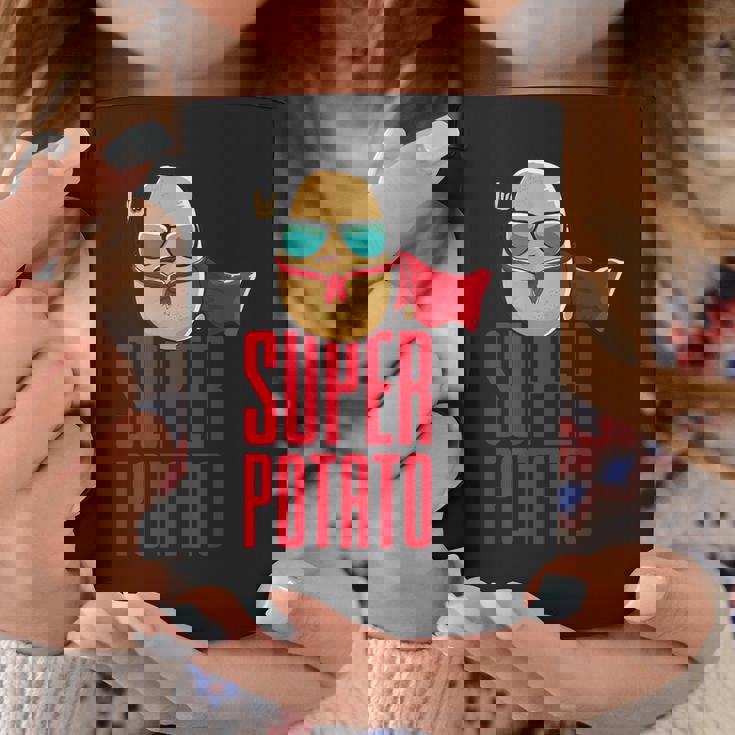 面白いかわいいスーパーポテトアニメ衣装グラフィックデザイン。 コーヒーマグ 面白い贈り物