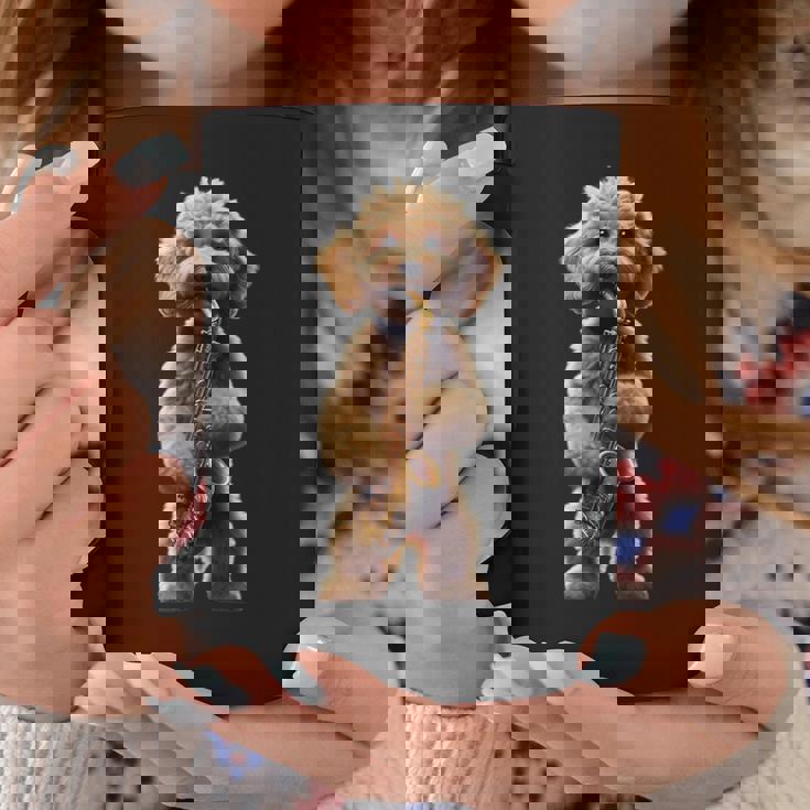 面白いオーケストラ サクソフォン ミュージシャン 落書き 犬 サックス コーヒーマグ 面白い贈り物