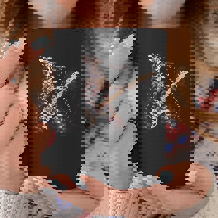 面白いギター猫 エレキギターで遊ぶ ロックスターキャット コーヒーマグ 面白い贈り物