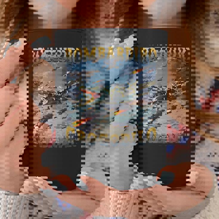 面白いクロコダイルミームボンバルディーロクロコダイルファニーブレインレッド コーヒーマグ 面白い贈り物